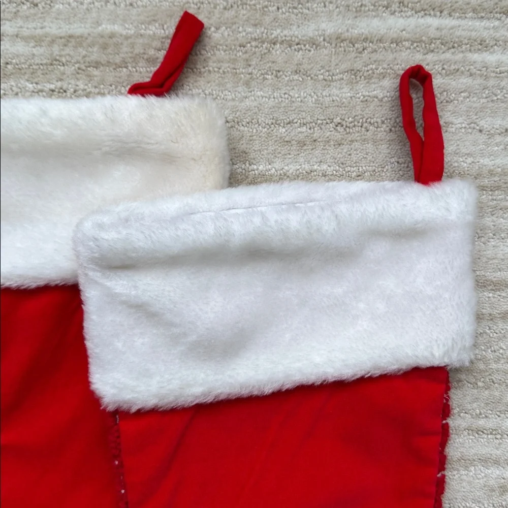 Set of 2 Target Christmas Stockings Red, White Snowflake Holiday 17 inches